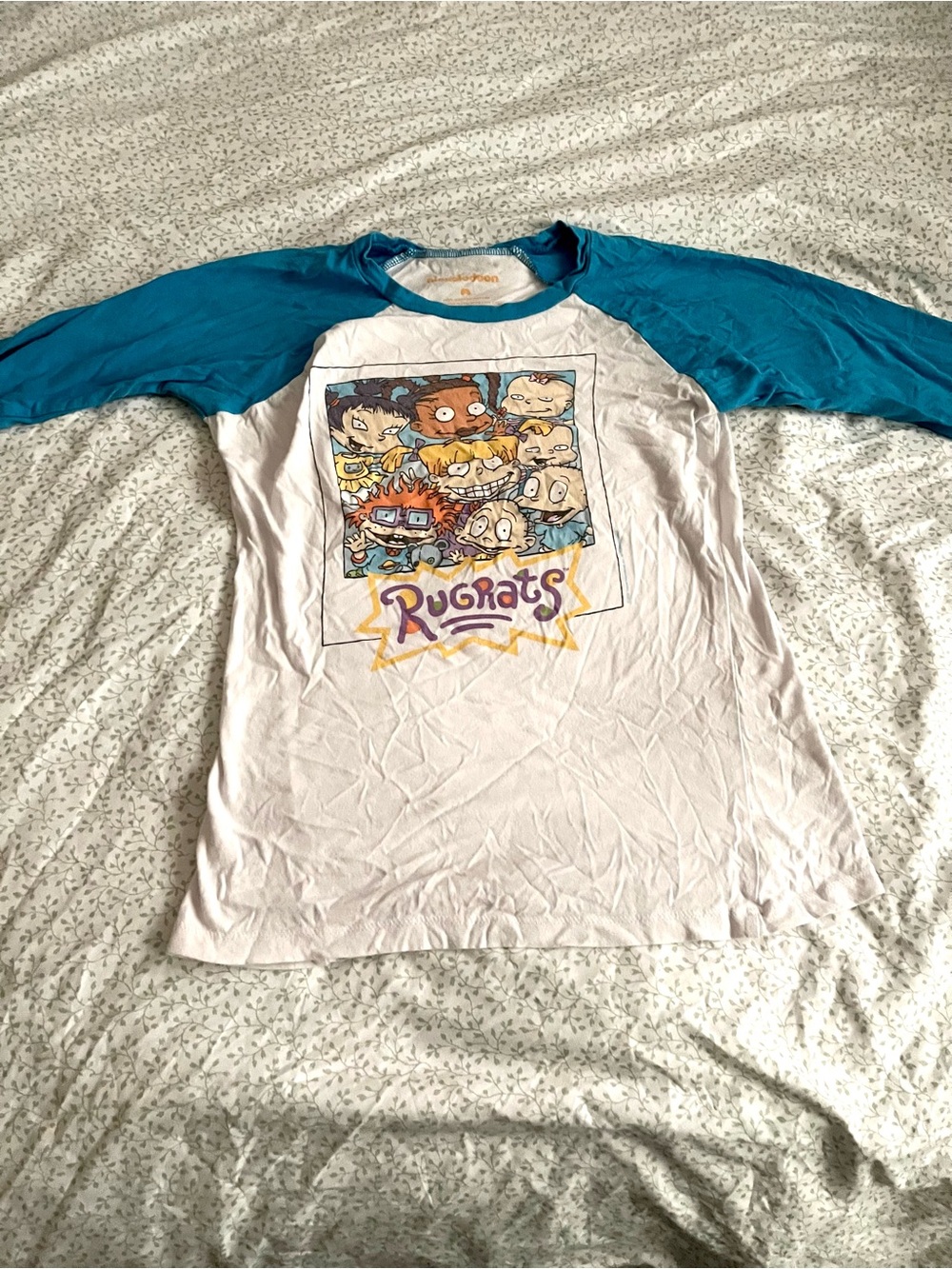 Rugrats Graphic Raglan Tee - White and blue